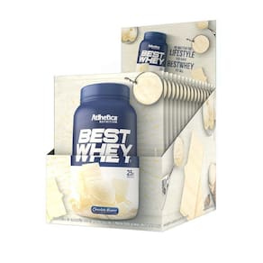 Best Whey Atlhetica Display Com 15 Sachês Chocolate Branco
