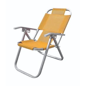 Cadeira De Praia Grand Ipanema 5 Posições Amarela Cad0664