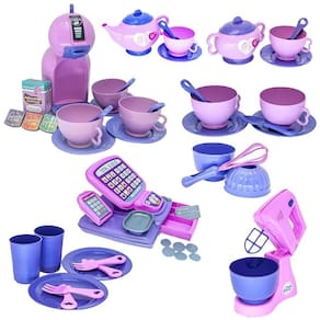 Kit cafeteria brinquedo menina batedeira registradora 48pç