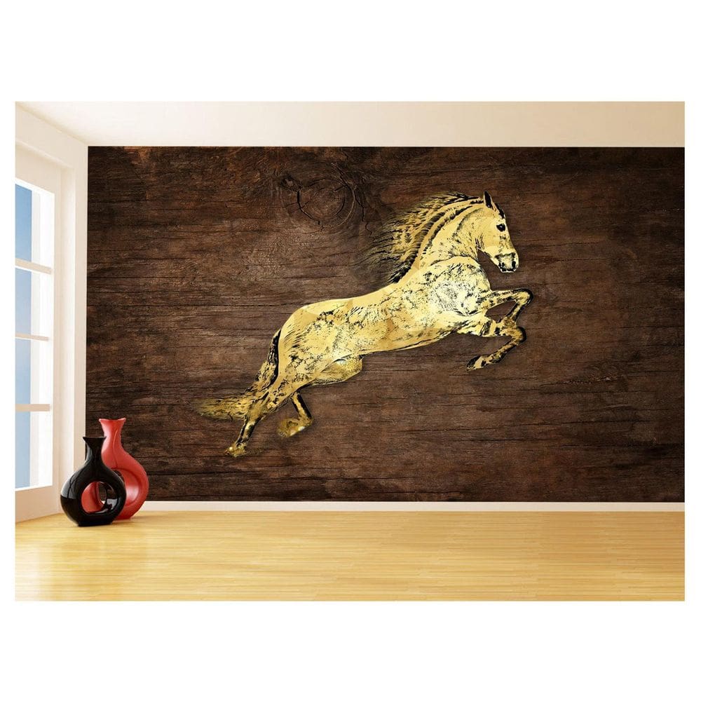 Papel De Parede 3D Animais Pop Art Cavalo Cores 3,5M Pxa334