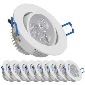 Kit 10 spot super led 3w lampada direcionável branco