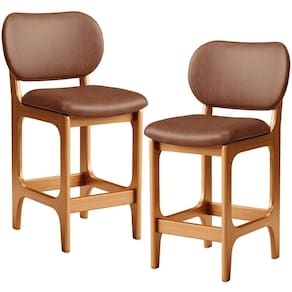 Kit 02 Banquetas Baixa Bar Cozinha E Sala De Jantar Fixa Betta L02 Imbuia Couríssimo Marrom