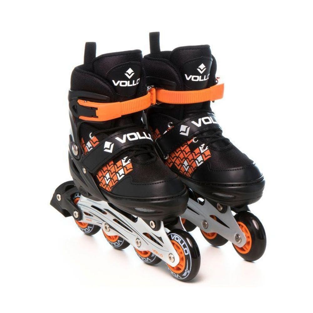 Patins roller in line-p 31-34-preto com laranja-abec 5-vollo