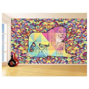 Papel De Parede Animais Pop Art Familia Leões 3,5M Pxa384