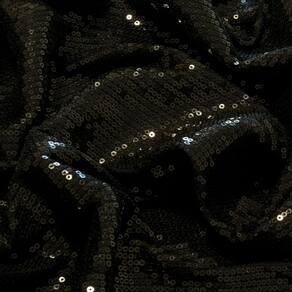 Tecido malha paete costurado festas a rigor lantejoula preto