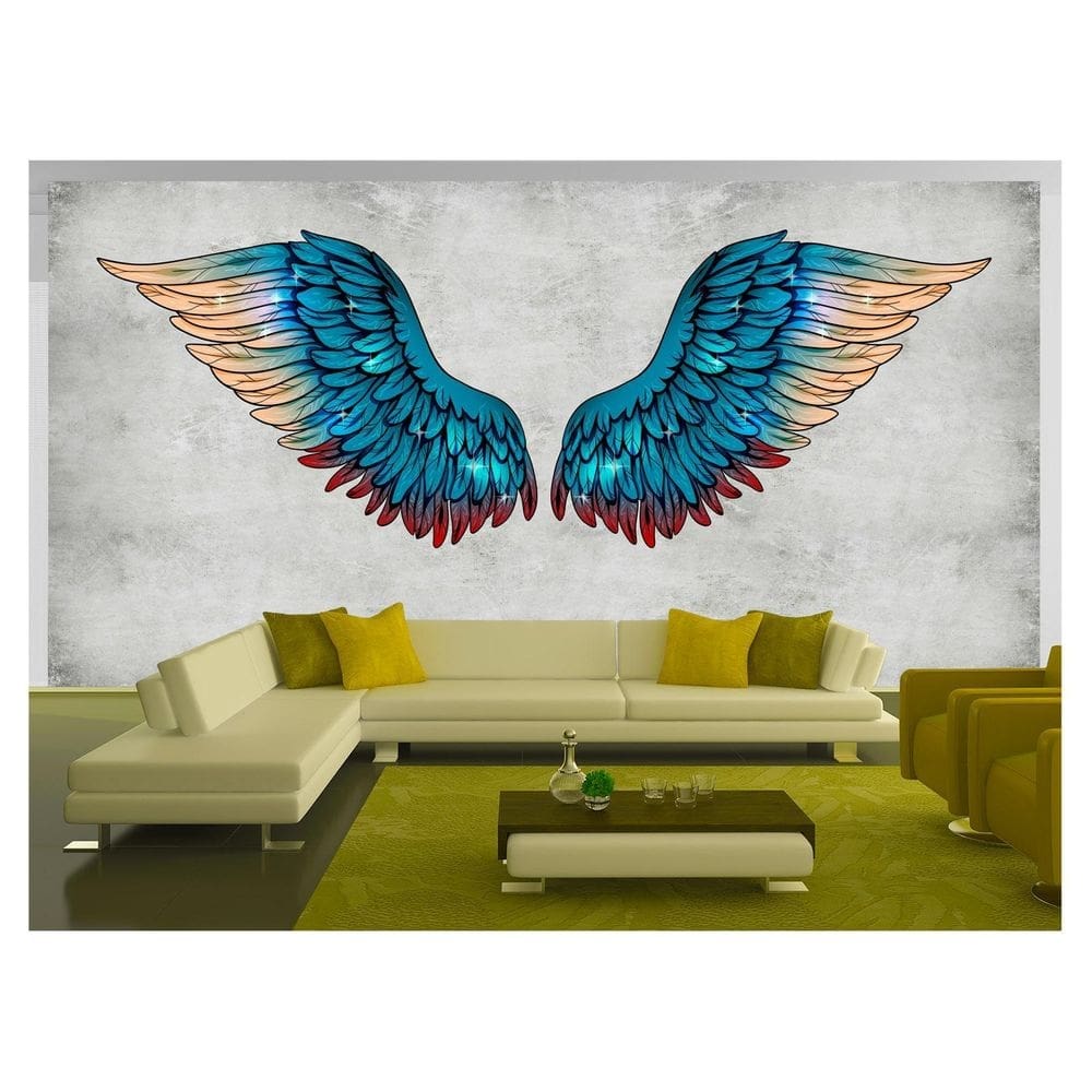 Papel De Parede 3D Arte Asas Selfie Insta Cores 3,5M Tra374