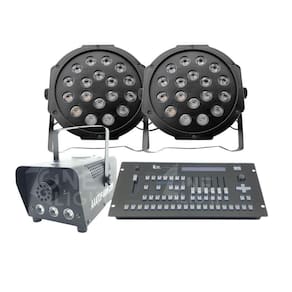 Kit 2 Par Led 18 Leds + Máquina De Fumaça 600W + Mesa Pilot