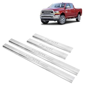 Soleira inox cromada gravada laser dodge ram dupla 2014 2015