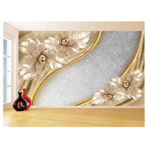 Papel De Parede 3D Floral Textura Sala Flores 3,5M Xfl273