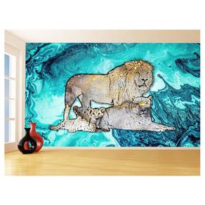 Papel De Parede Animais Pop Art Familia Leões 3,5M Pxa391