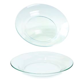 Kit Jogo Prato Fundo Sopa Transparente 12 Peças 22,5cm