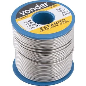 Estanho em fio 1 mm 60 x 40 com 500 g VONDER - VONDER