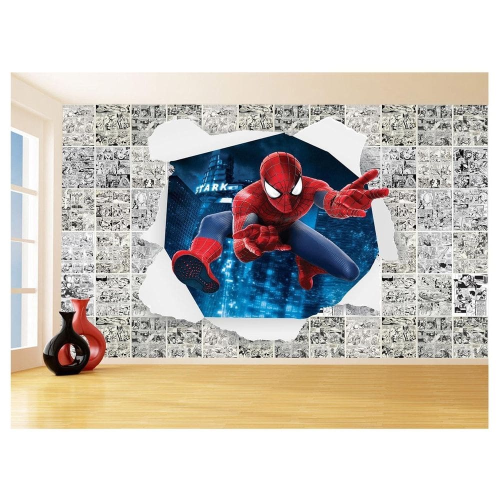 Papel De Parede 3D Heróis Página Quadrinhos Hq 3,5M Nhma166