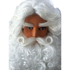Kit Papai Noel Realista Luxo Barba Bigode E Sobrancelha+Cola