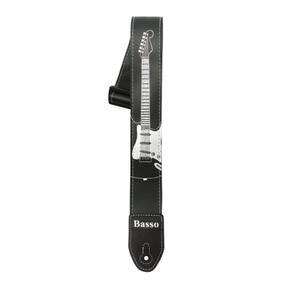Correia basso guitarra strato sf 30 preta 5cm largura