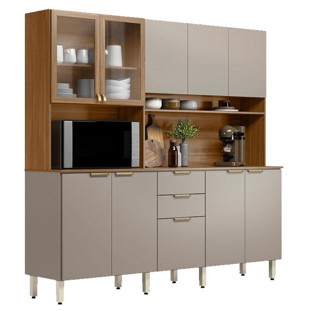 Kit para Cozinha Compacta Amora Amêndola Nude Prime TX – Demóbile