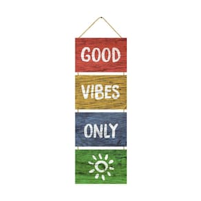 Placa Decorativa Mdf Corda P Pendurar Frase Good Vibes Only