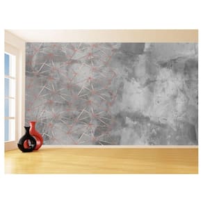 Papel De Parede 3D Concreto Linhas Dourado Rose 3,5M Kkt231