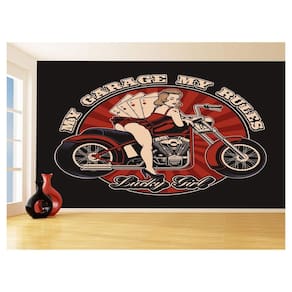 Papel De Parede 3D Carro Antigo Moto Hot Pin Up 3,5M Cxr106