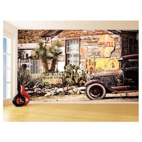 Papel De Parede 3D Cidade Antiga Vintage Retrô 3,5M Cda75