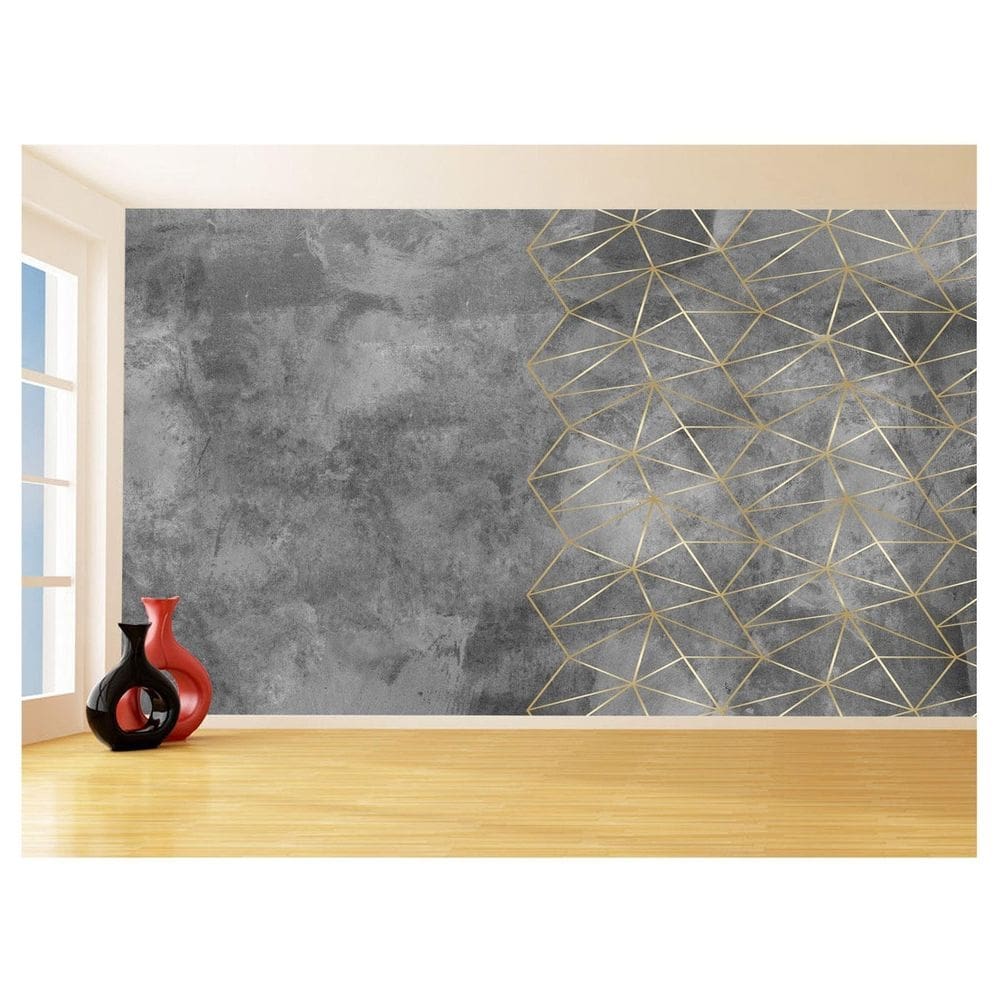 Papel De Parede 3D Concreto Queimado Risco Bege 3,5M Kkt163