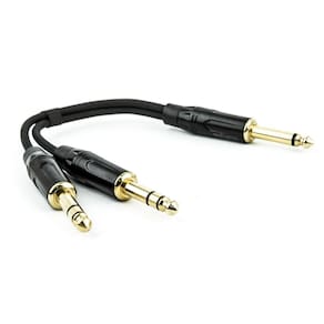 Cabo p10 mono para 2 p10 estereo - 1 mt