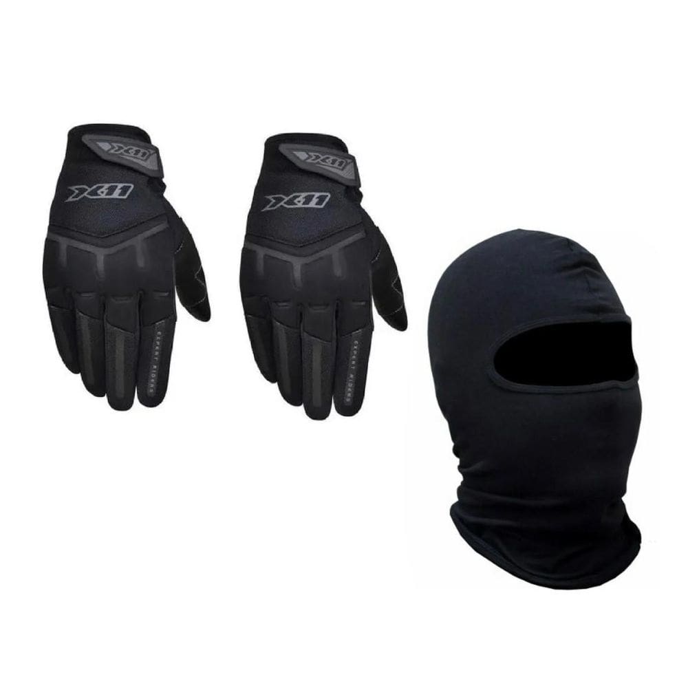Luva x11 win fit touch screen + capuz balaclava tamanho gg