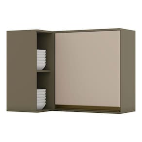 Armário Aéreo Connect Canto Reto 1 Porta Duna Cristal – Henn