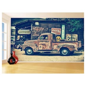 Papel De Parede 3D Carro Antigo Clássico Vintage 3,5M Cxr38