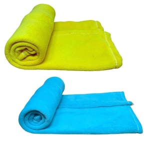 Kit 2 mantas pet cor amarela e azul