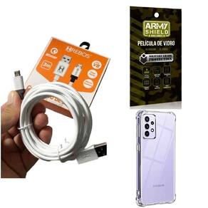 Capinha samsung a52 s 5g com cabo turbo e película de vidro