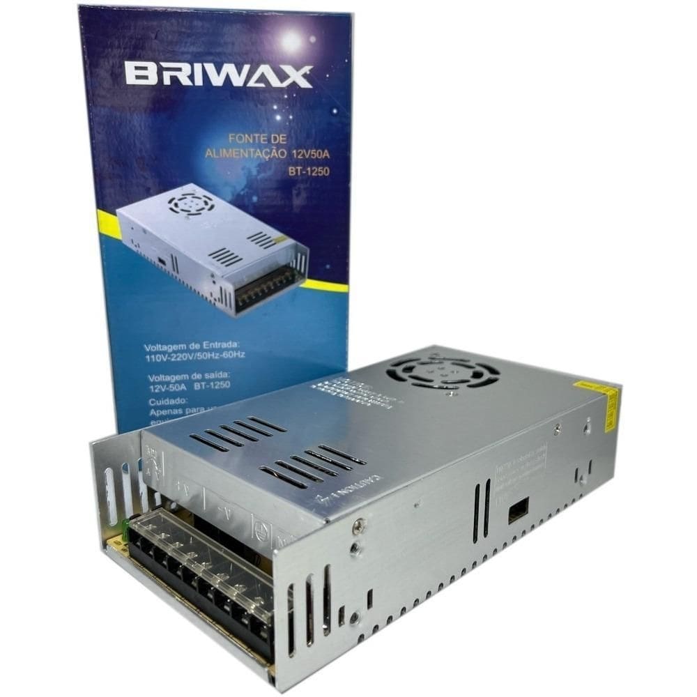 Fonte chaveada 50a 12v 600w som auto cftv fita led bivolt