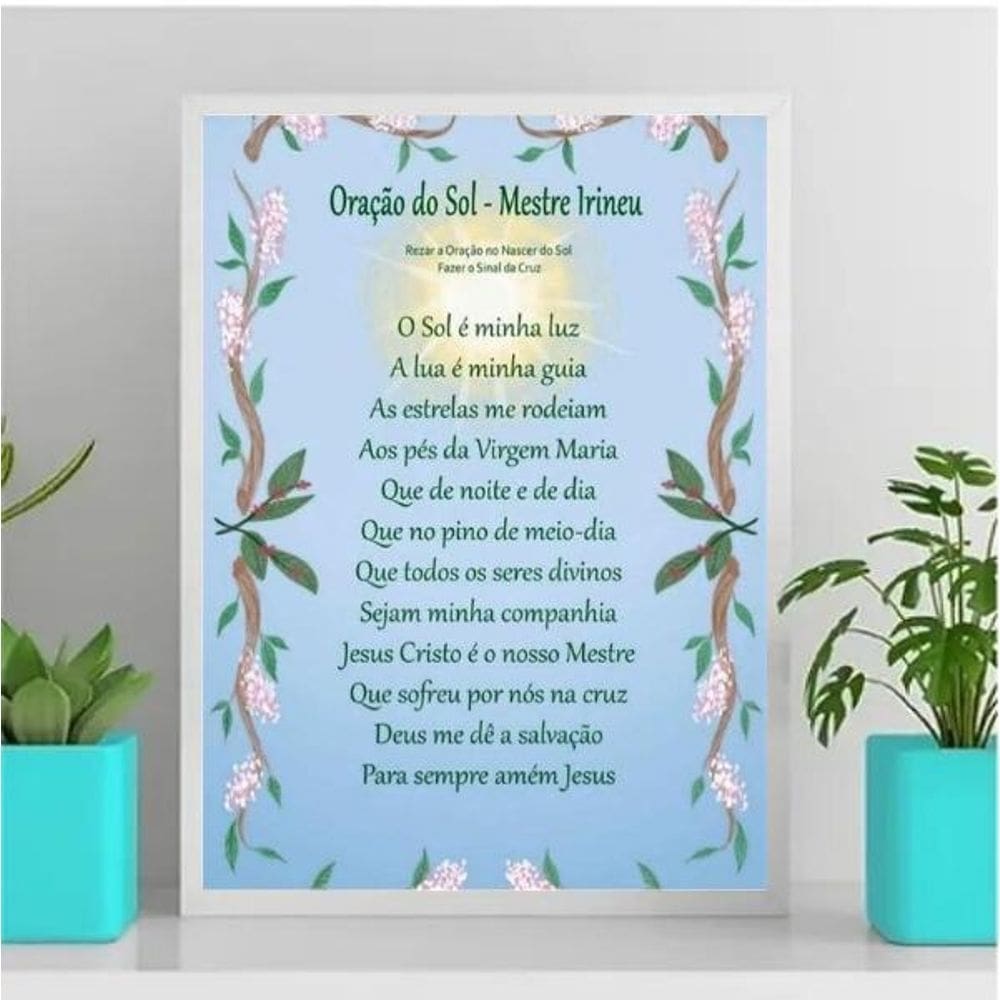 Quadro decorativo oração do sol 24x18cm - vidro