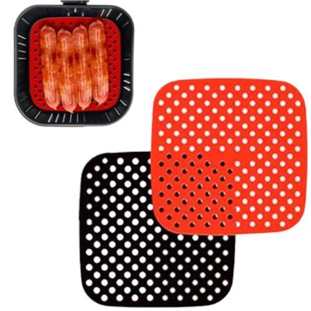 Protetor silicone air fryer fritadeira 19cm quadrado