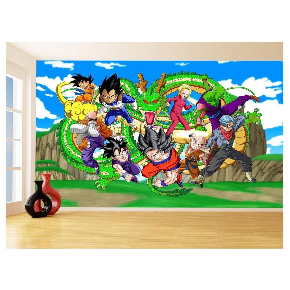 Papel De Parede Dragon Ball Goku Vegeta Anime 3,5M Dbz457