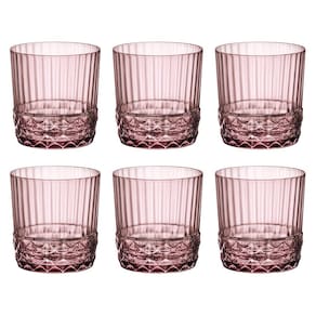 Jogo 6 copos cristal whisky 370 ml lilás america 20s