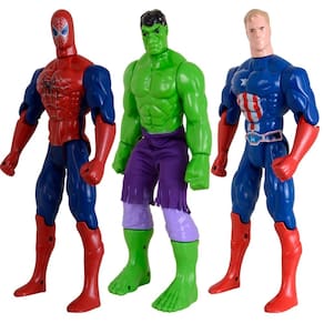 Kit Trio Heróis Incrível Hulk Homem Aranha Capitão America