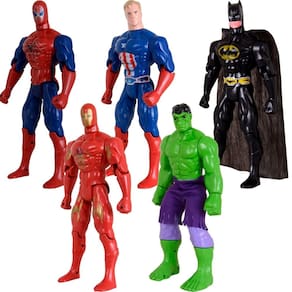 Quinteto Brinquedos Heróis 29cm Liga Da Justiça E Vingadores