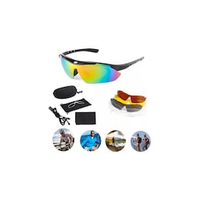 Óculos de sol polarizados 5 em 1 para ciclismo e esportes