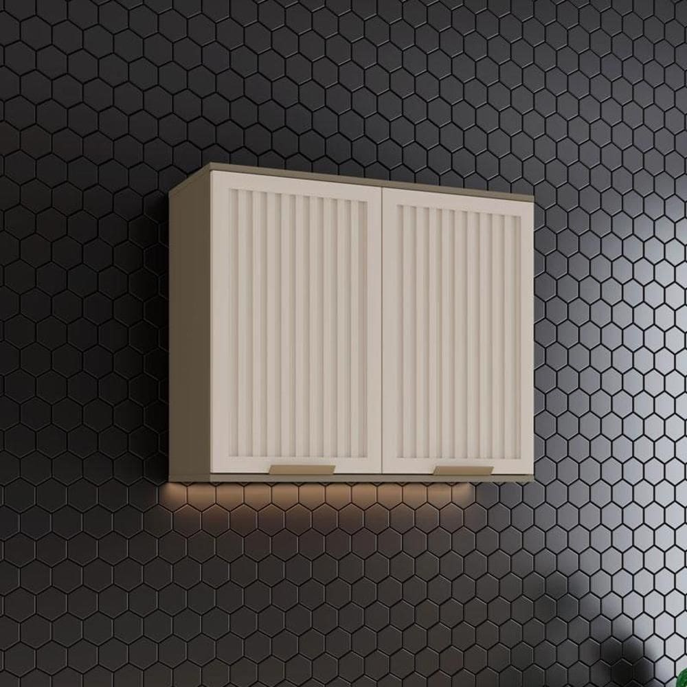 Armário Aéreo 2 Portas Ripado 80 cm Ambiente Connect Duna Cristal – Henn