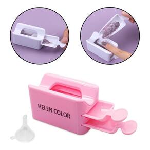 Recipiente coletor 2 pás e funil de glitter unhas decoração