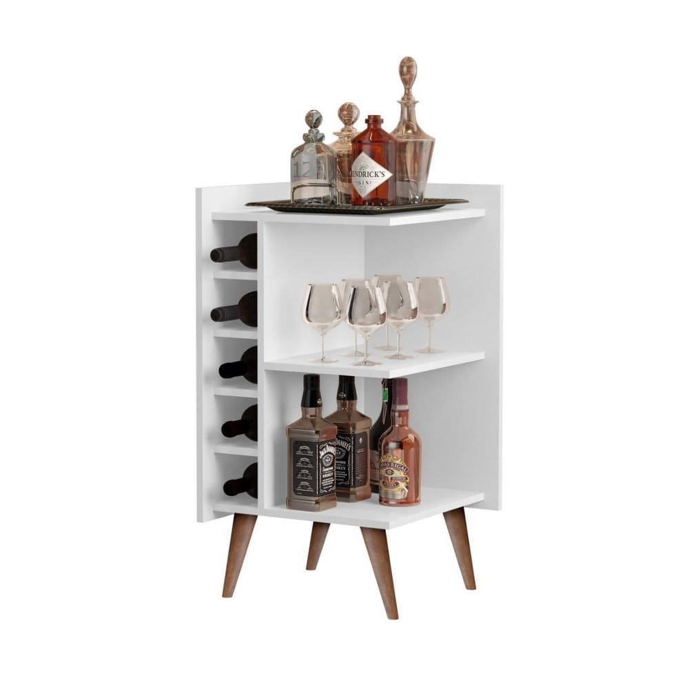 Adega de canto malbec cor branco - comprar moveis em casa