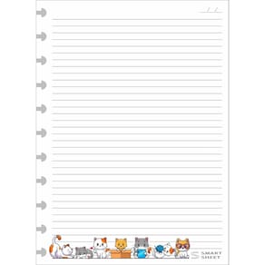 Refil Caderno Inteligente 90G G 11 Furos Gatinhos 200 Folhas