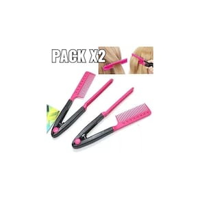 Pacote: 2 pentes dobráveis para alisamento de cabelo e alisador de cabelo