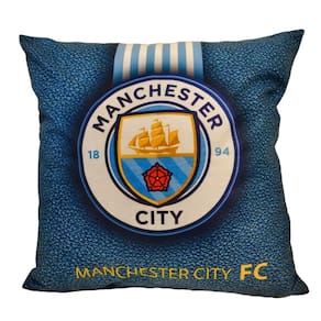 Almofada de pelúcia Manchester City Badge 45x45cm com preenchimento