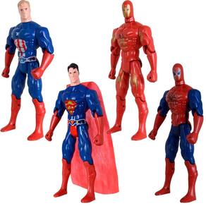 Quarteto De Bonecos 29cm Heróis Liga Da Justiça e Vingadores