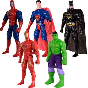 Quinteto Brinquedos Heróis 29cm Vingadores E Liga Da Justiça