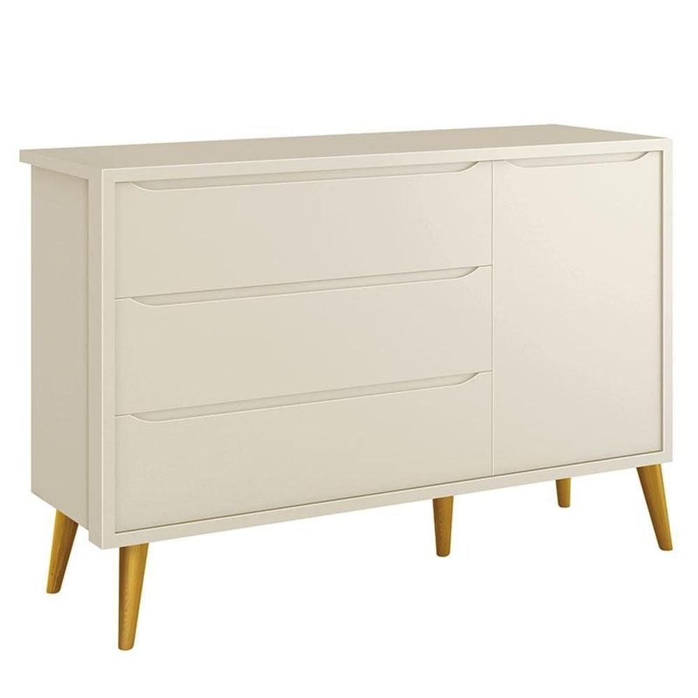 Cômoda Infantil Theo 1 Porta Areia com Pés Amadeirados – Reller