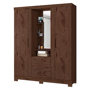 Guarda Roupa Solteiro Capelinha Premium 3 Portas Jacarandá – Zanzini