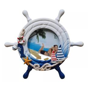 Porta Retrato Náutico Praiano Timão Enfeite Marinha 23cm